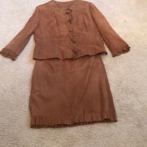 Brown suede top/skirt